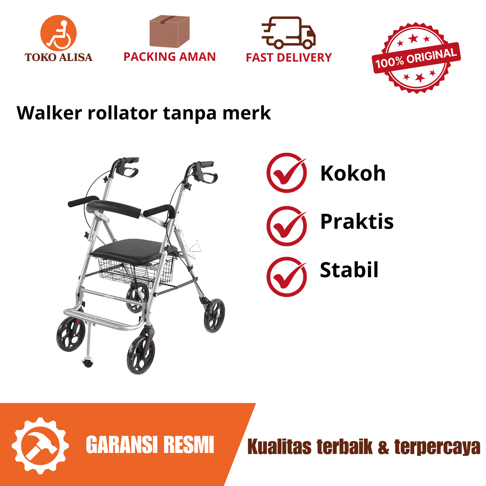 Walker rollator tanpa merk